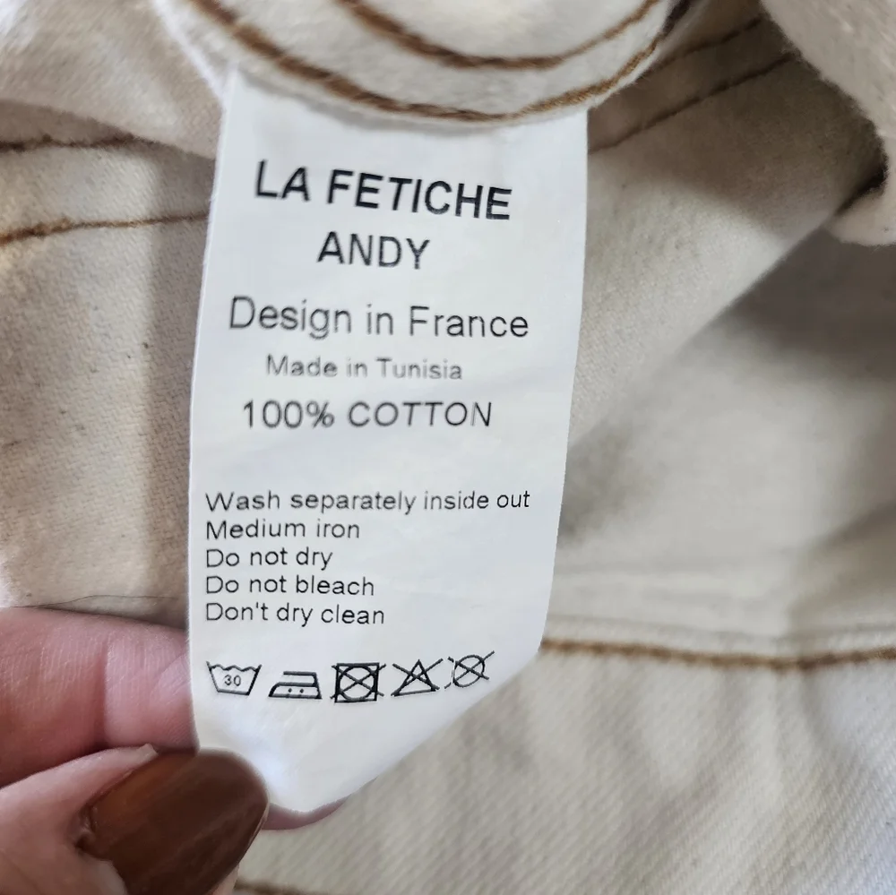 La Fetiche Cream Straight-Leg Jeans‎